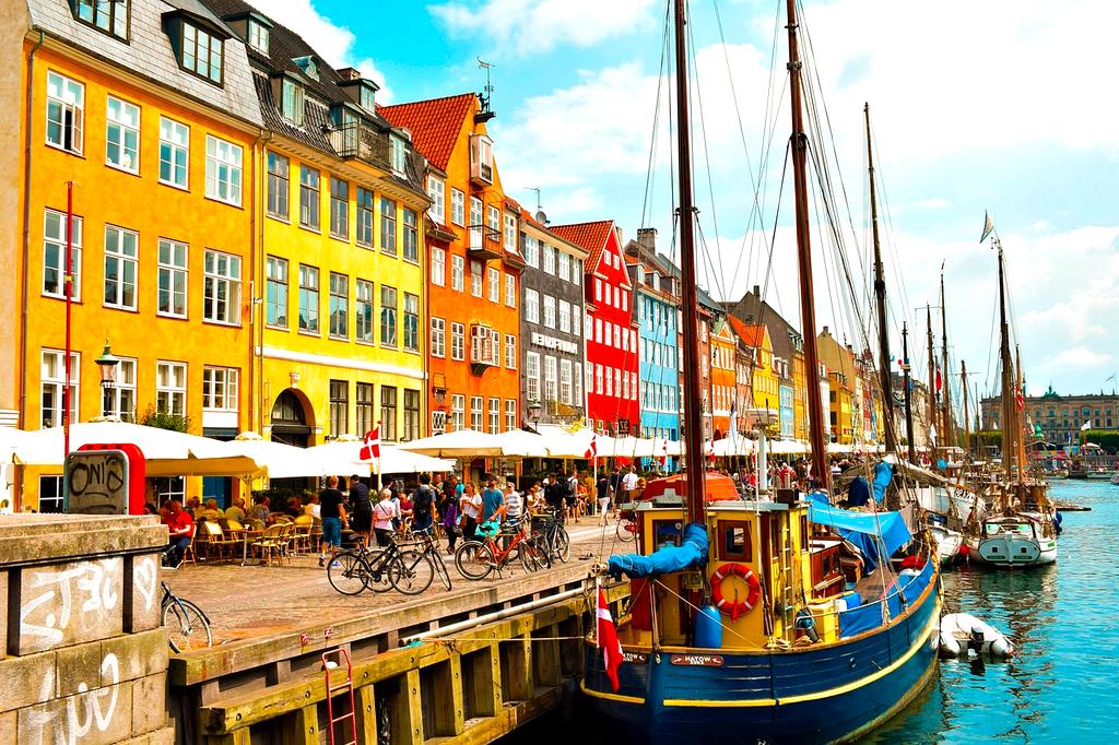 Colorful buildings in Nyhavn Copenhagen
